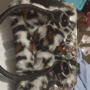 Faux fur glam bag